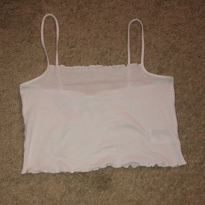 White Ruffle Tank Top